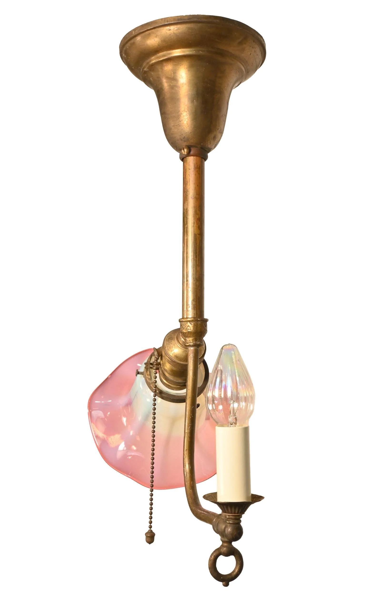 jousting knight reverse painted lantern on brass pendant